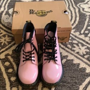 Girls baby pink dr martens boots